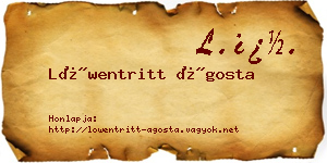 Löwentritt Ágosta névjegykártya